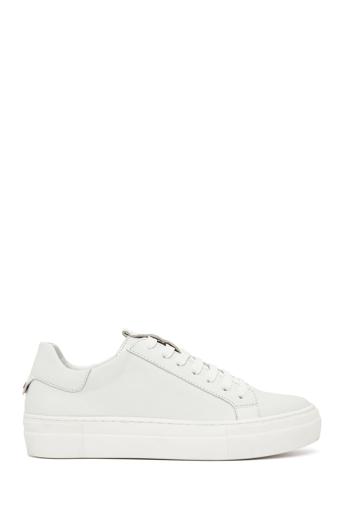 Women's White Lace-Up Leather Sneaker 25SFD290518 | Derimod