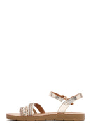 Women's Gold Ankle Strap Stone Sandals | Derimod