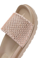 Woman Pink Stone Slippers | Derimod