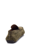 Men's Khaki Leather Suede Casual Loafer | Derimod