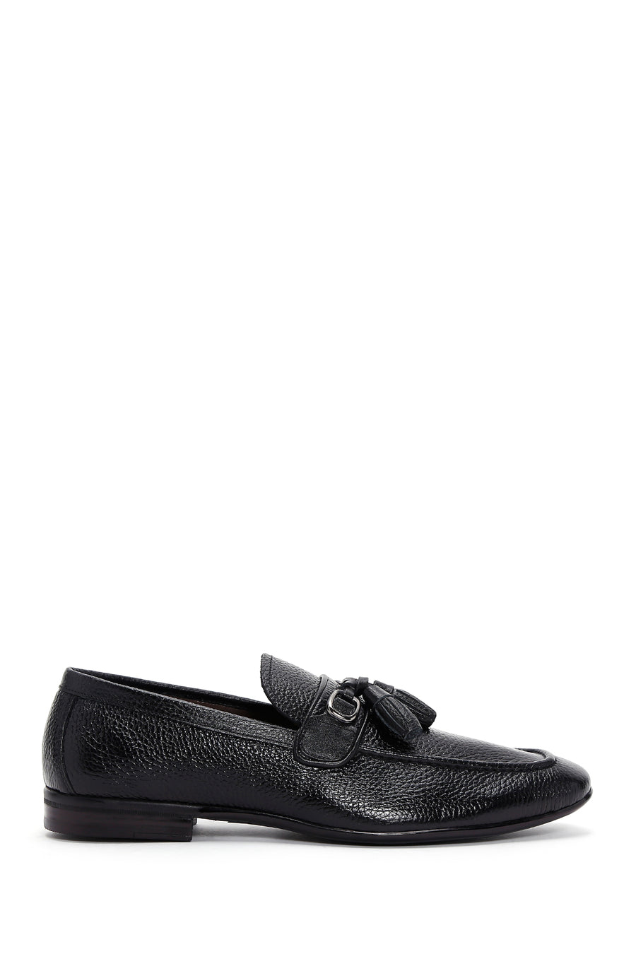 Men's Black Leather Tasseled Classic Loafer 23SFD6032FT | Derimod
