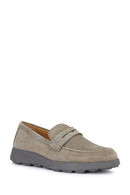 Geox Men's Mink Spherica Ec10 Suede Leather Loafer | Derimod