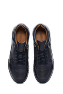 Men's Navy Blue Leather Sneaker | Derimod