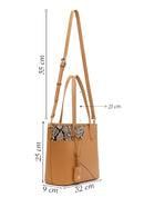 Woman Beige Long-Strap Printed Classic Shoulder Bag | Derimod