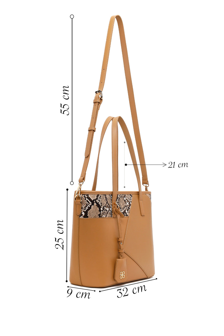 Woman Beige Long-Strap Printed Classic Shoulder Bag