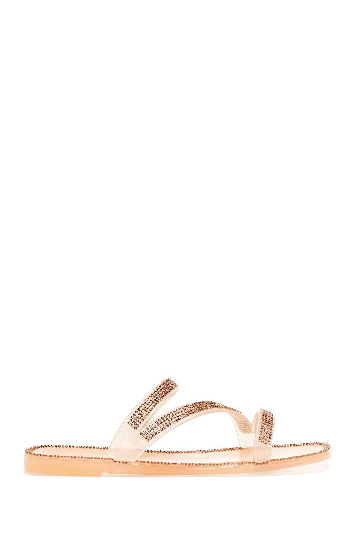 Women's Pink Jelly Transparent Stone Flat Slippers 22SFE4926PV | Derimod