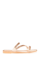 Women's Pink Jelly Transparent Stone Flat Slippers | Derimod