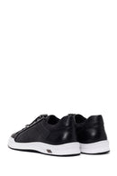 Male Black Lace-Up Leather Sneaker | Derimod