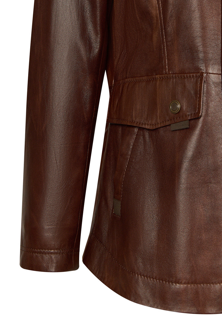 Susan Woman Brown Hooded Leather Coats