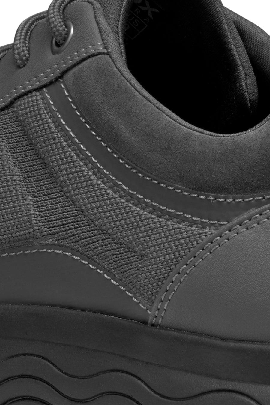 Geox Men's Grey Spherica Lace-Up Leather Sneakers