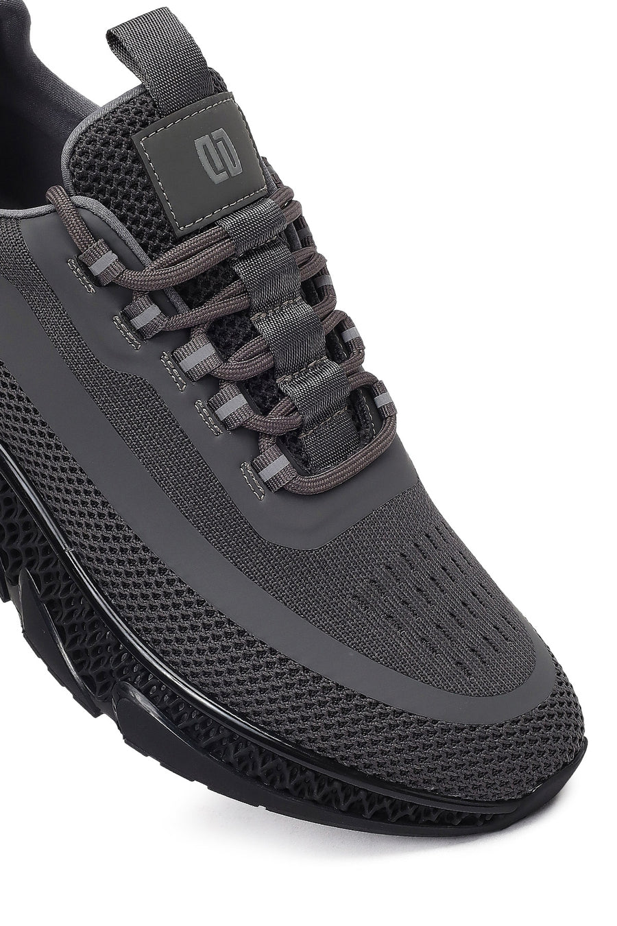 Derimod Zero Erkek Gri Kalın Tabanlı Bağcıklı Kumaş Sneaker