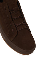 Male Brown Thick-Soled Suede Leather Sneaker | Derimod