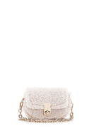 Women's White Plush Mini Crossbody Bag | Derimod