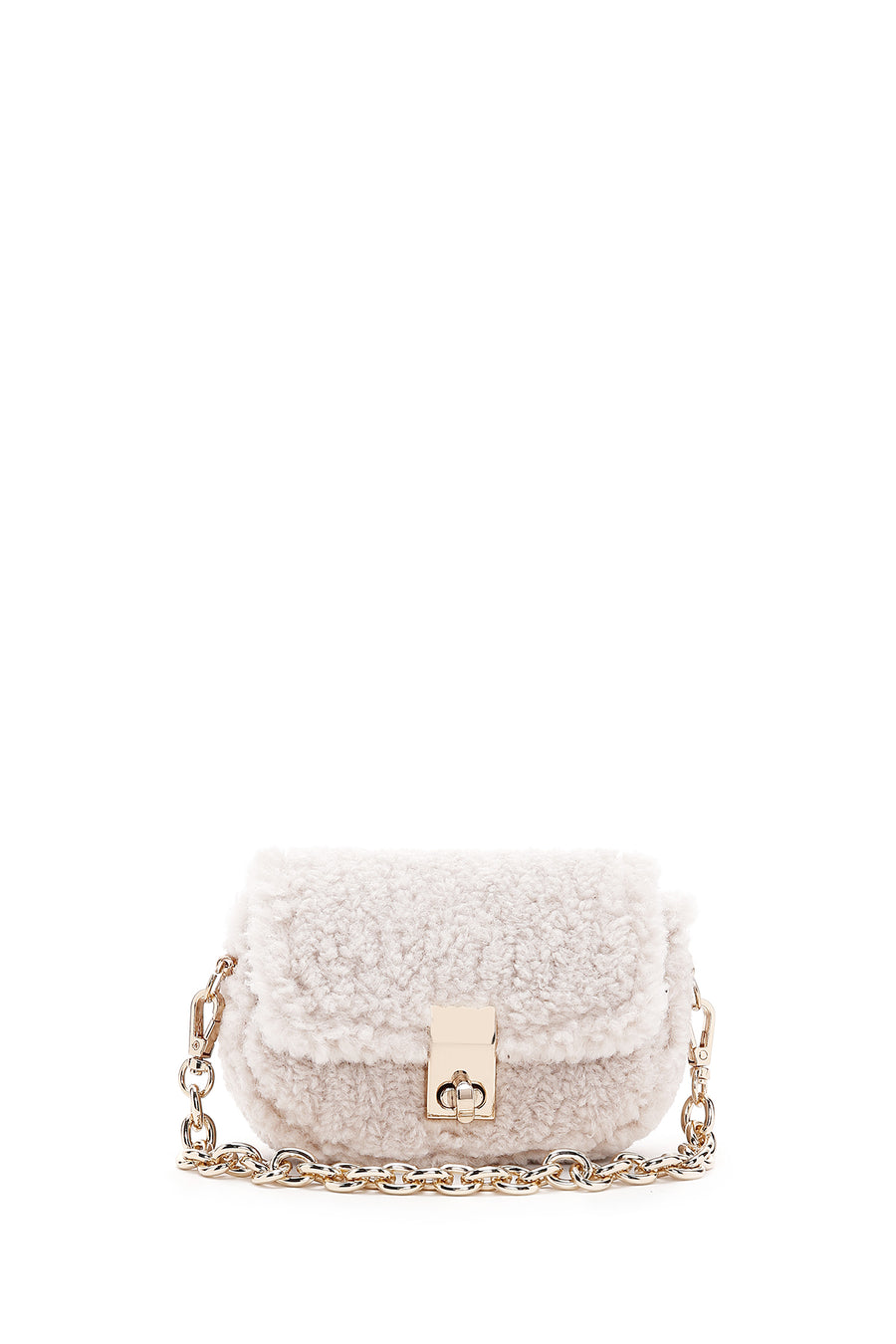 Women's White Plush Mini Crossbody Bag 22WBD2475PH | Derimod