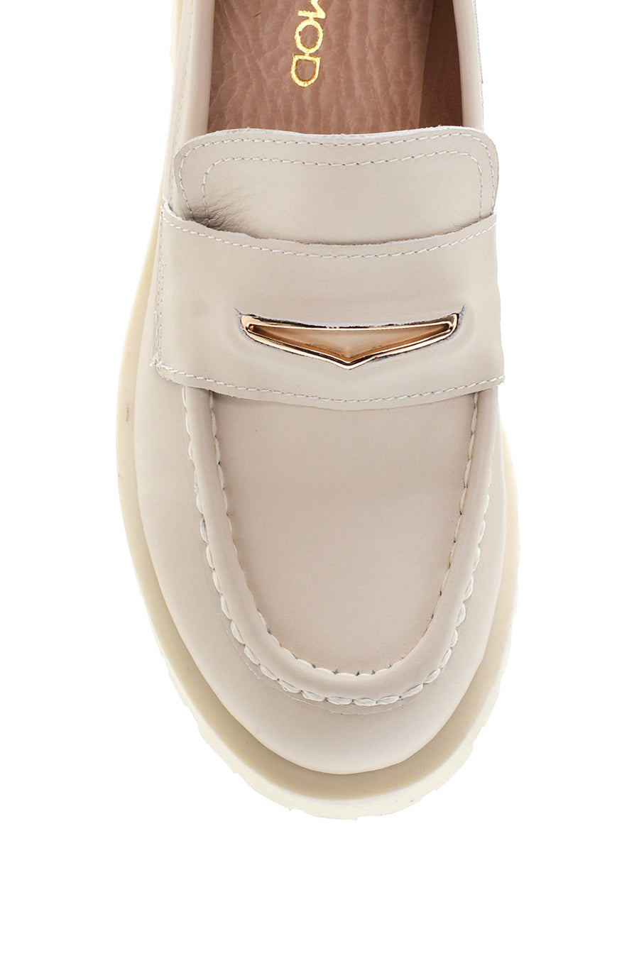 Women's Beige Leather Loafer