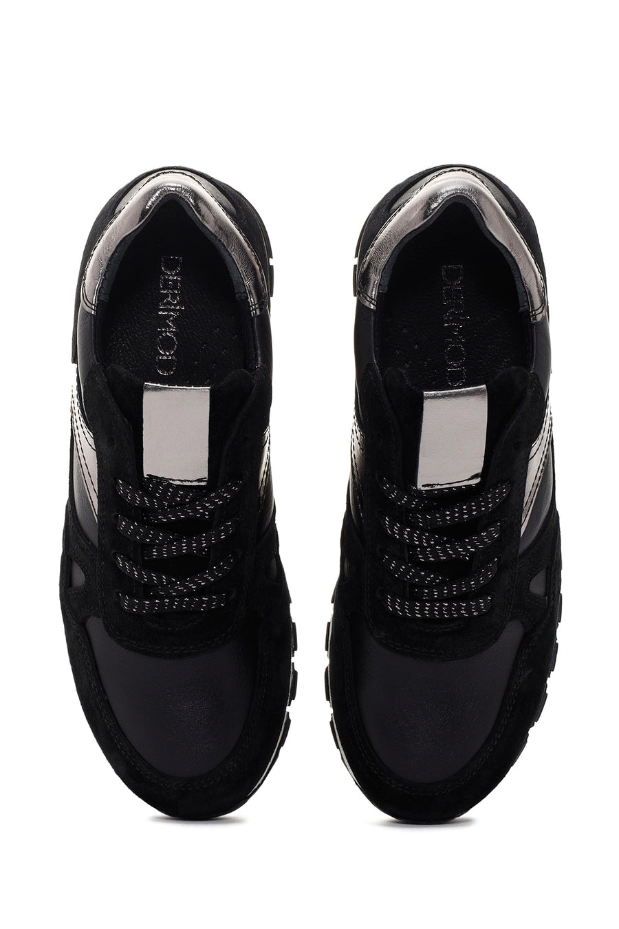 Women's Black Suede Leather Detailed Sneaker