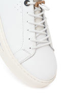 Erkek Beyaz Bağcıklı Kalın Tabanlı Deri Sneaker | Derimod