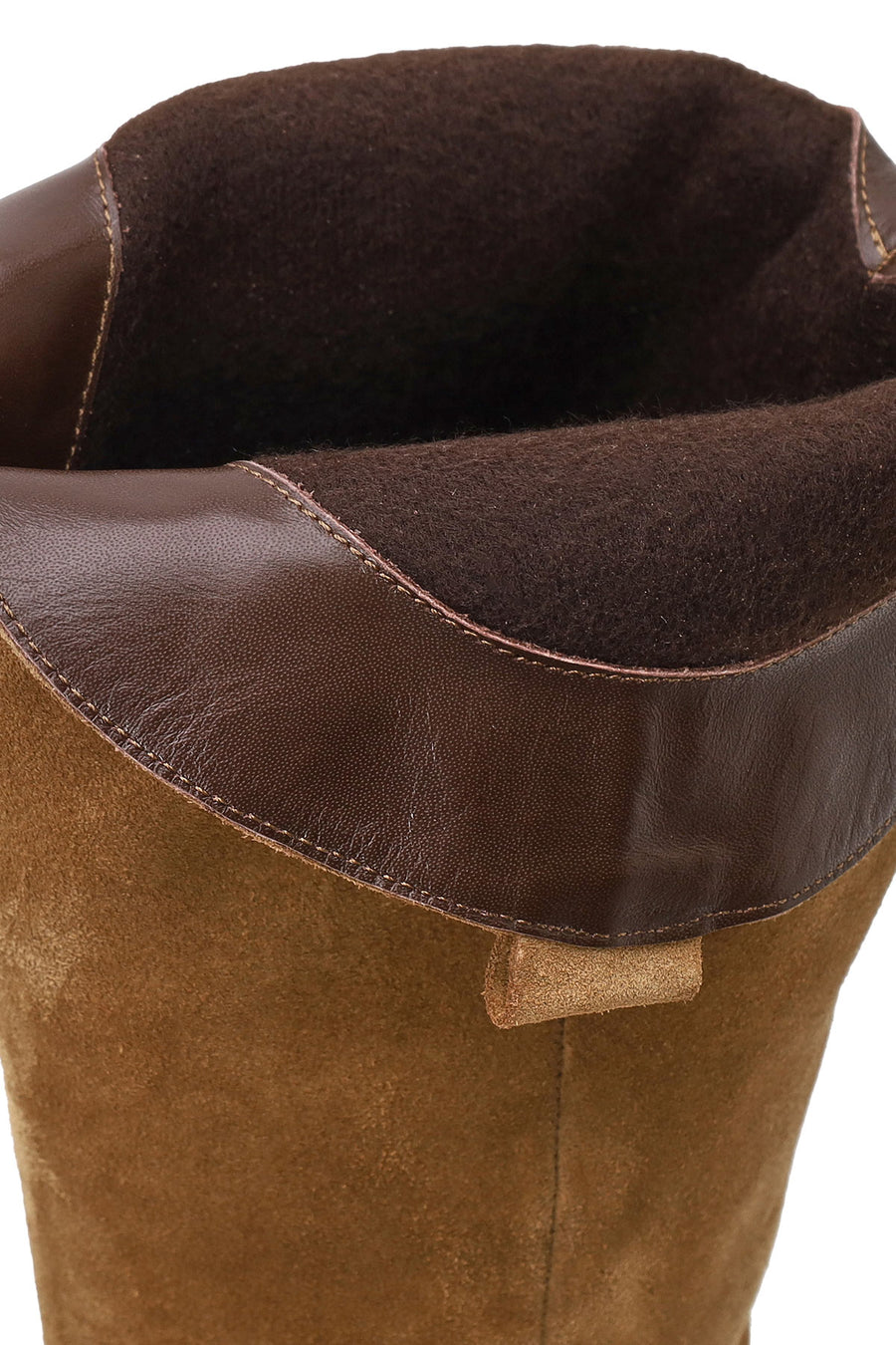 Woman Tan Chunky Heeled Suede Cowboy Boots