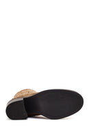 Women's Brown Zippered Thick Heel Suede Leather Boots | Derimod