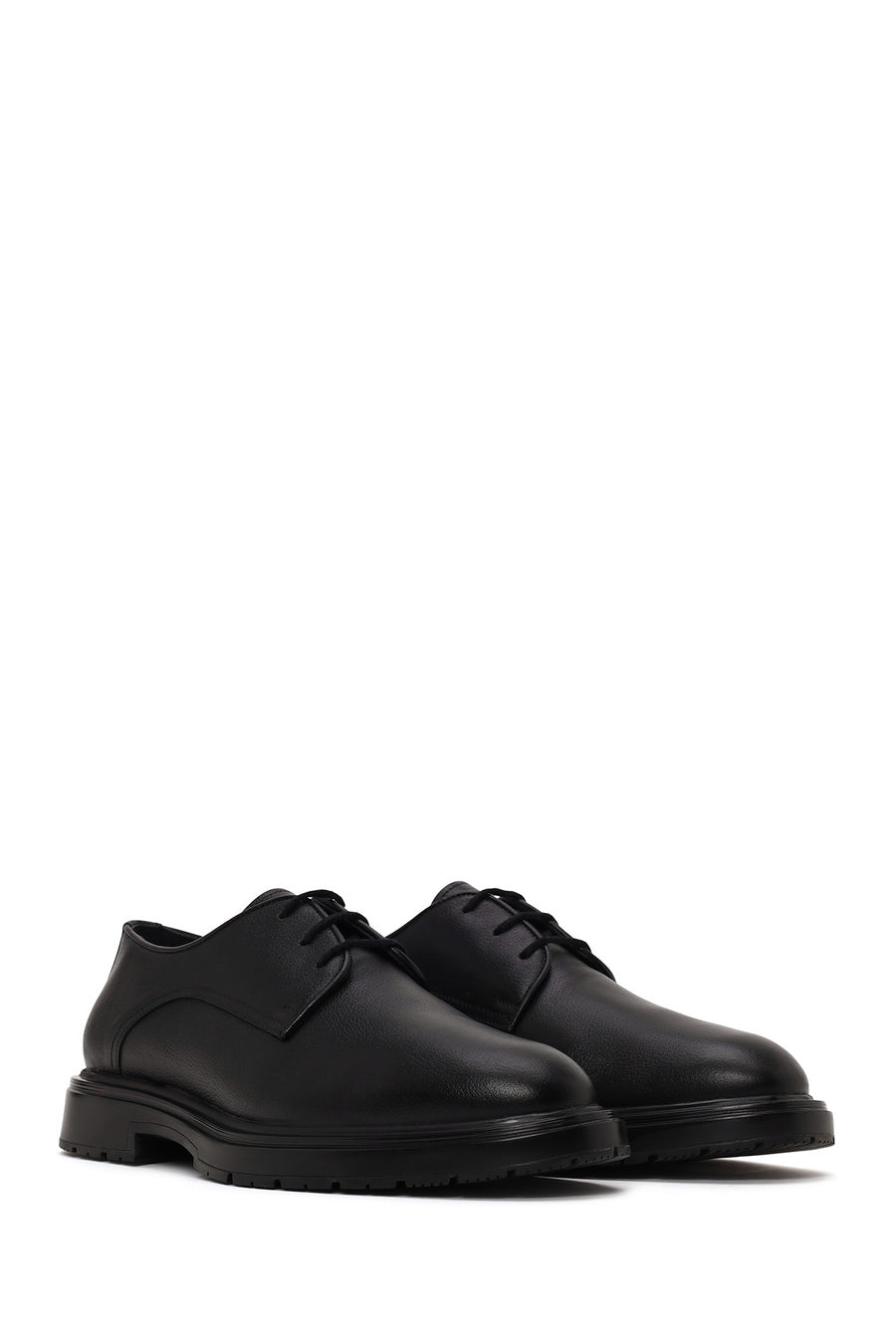 Male Black Lace-Up Leather Casual Shoes