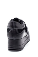Women's Black Wedge Heel Comfort Leather Shoes | Derimod