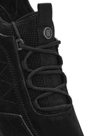 Erkek Siyah Bağcıklı Nubuk Deri Casual Sneaker | Derimod