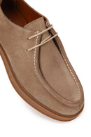 Male Beige Lace-Up Thick-Soled Suede Casual Shoes | Derimod