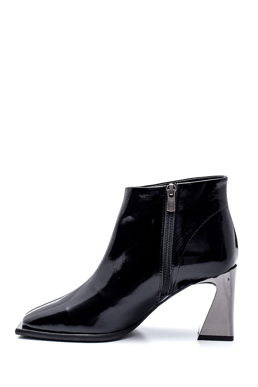 Women's Leather Heeled Patent Leather Boots