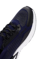 Derimod Zero Men's Blue Lace-Up Thick Sole Fabric Sneaker | Derimod