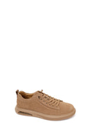 Erkek Bej Bağcıklı Süet Deri Sneaker | Derimod