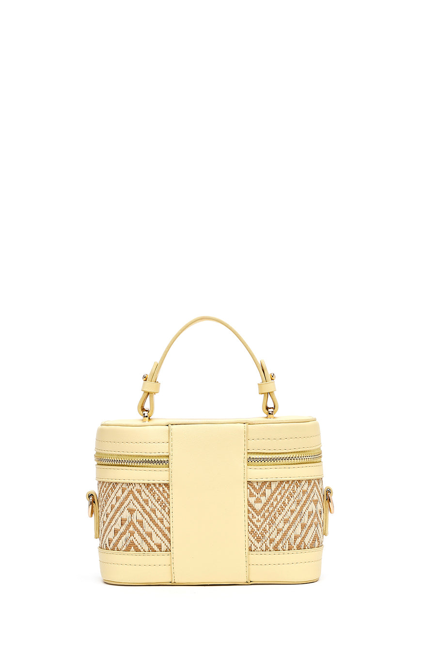 Women's Yellow Long Strap Patterned Mini Box Crossbody Bag