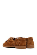 Woman Tan Tasselled Suede Leather Loafer | Derimod