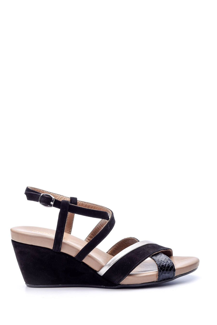 Women's Wedge Heeled Suede Sandals 19SFD281414 | Derimod