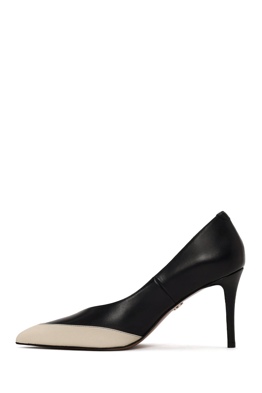 Woman Black Thin-Heeled Leather Stiletto