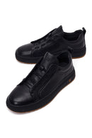 Male Black Lace-Up Leather Sneaker | Derimod