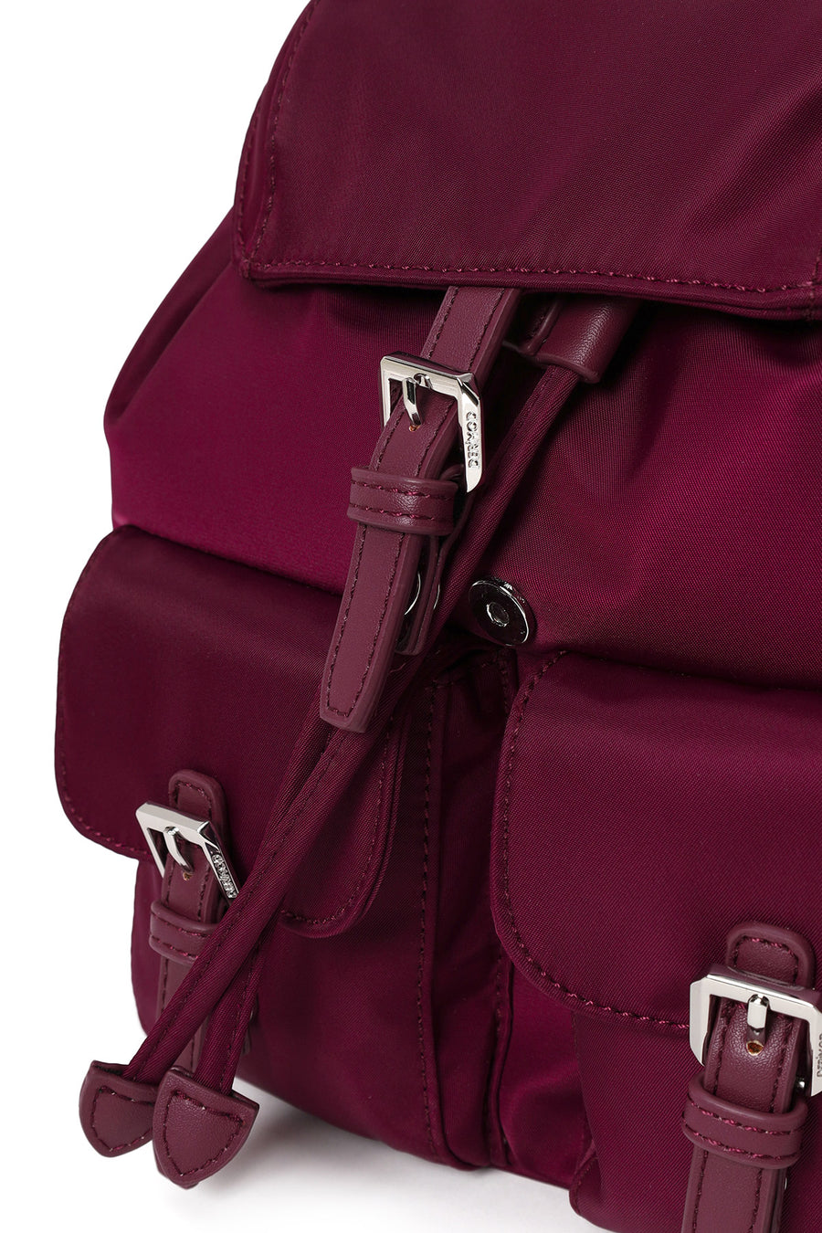 Woman Burgundy Fabric Backpack