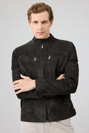 Patrick Men's Grey Suede Leather Jacket | Derimod