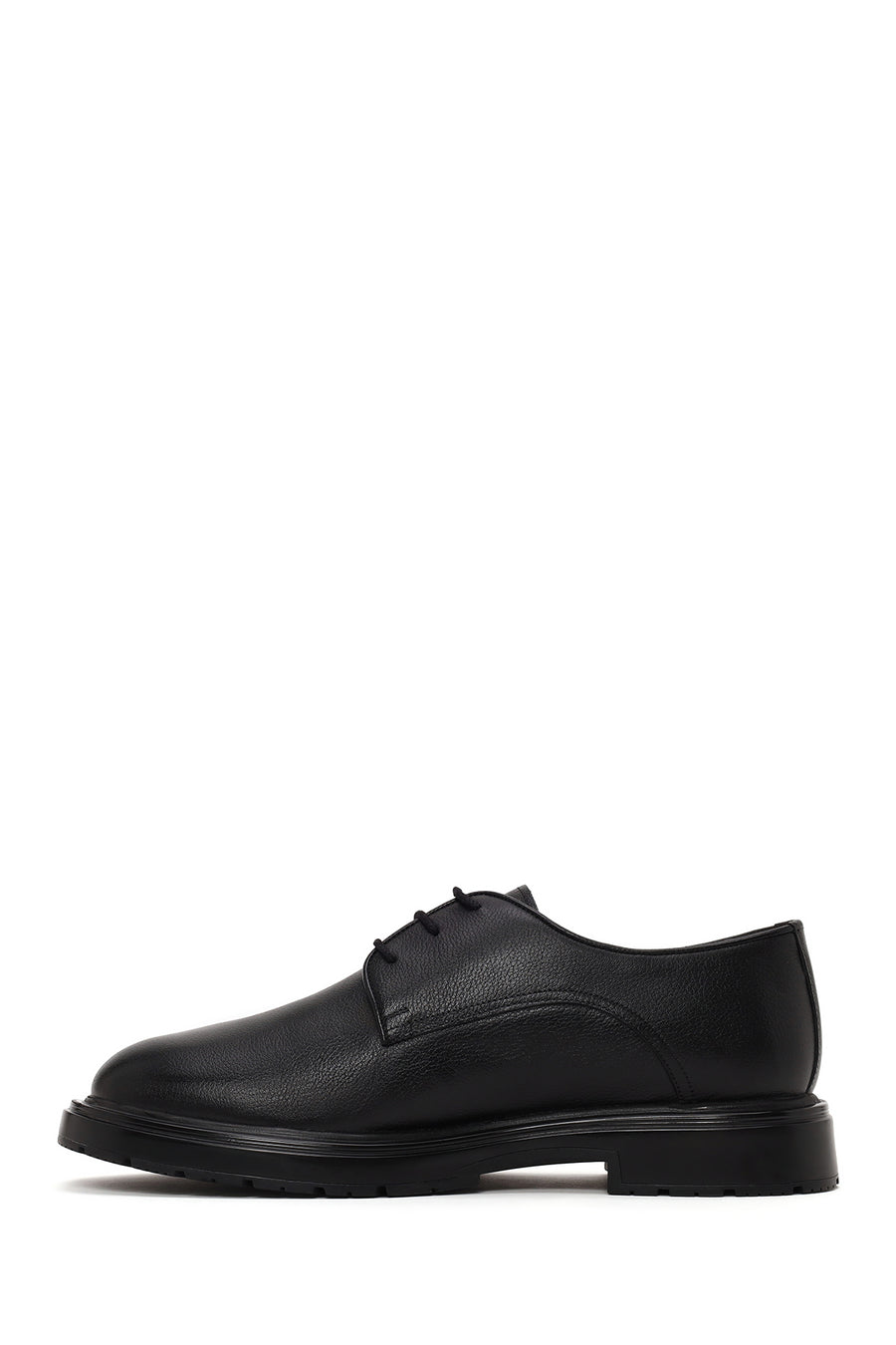 Male Black Lace-Up Leather Casual Shoes