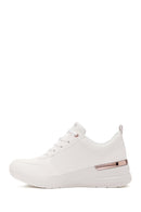 Skechers Women's White Billion Lace-Up Zipper Detail Leather Sneakers | Derimod