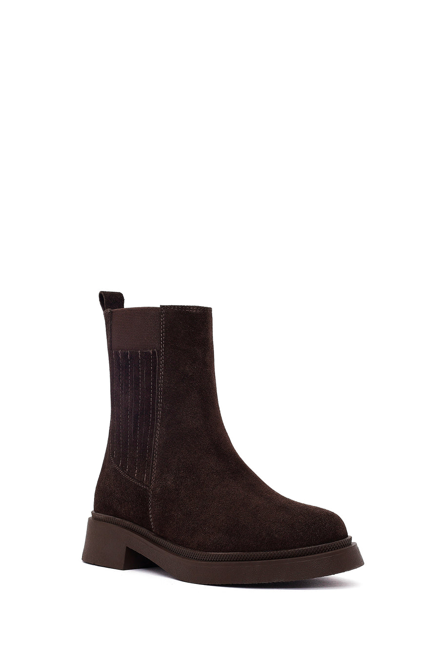 Woman Brown Suede Chelsea Boots