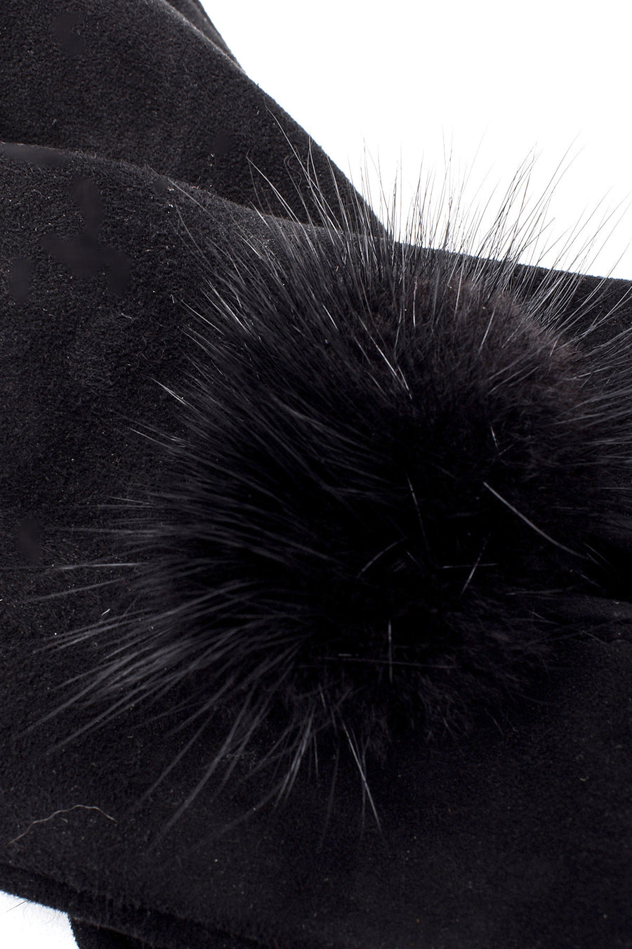 Women's Black Suede Leather Gloves