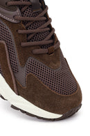 Male Brown Lace-Up Thick-Soled Leather Sneaker | Derimod