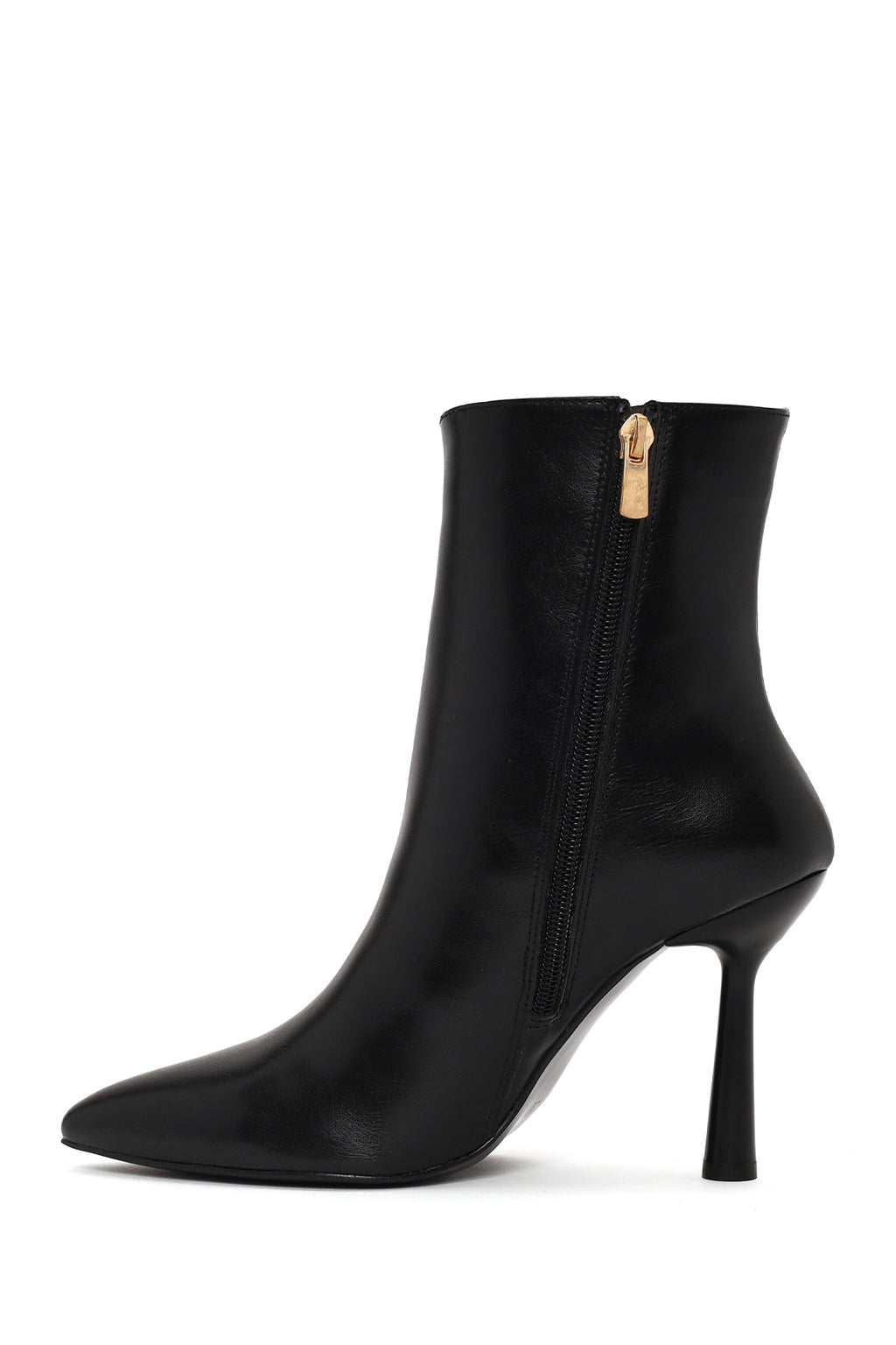 Kadın Siyah Fermuarlı Yüksek İnce Topuklu Bot