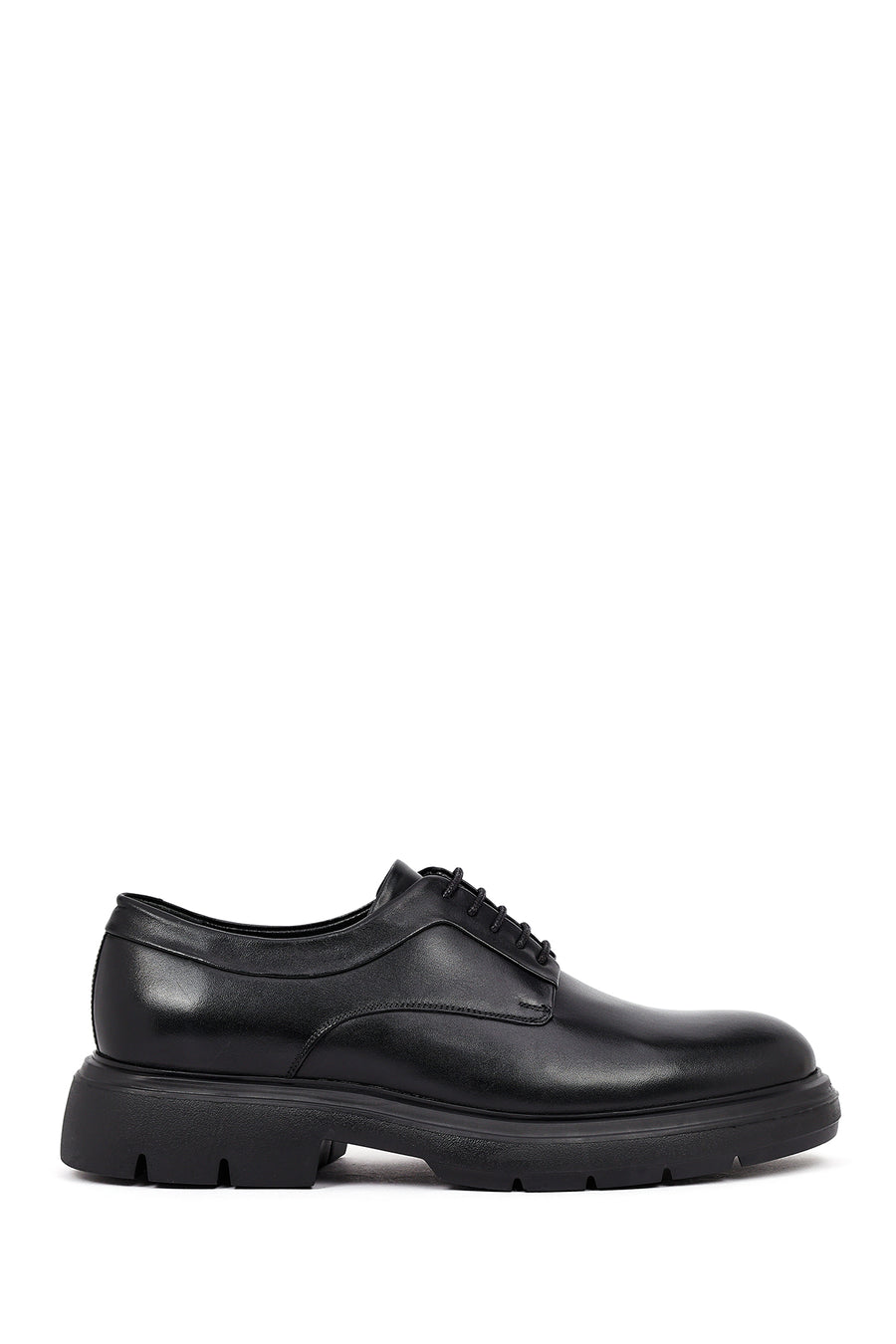 Men's Black Thick-Soled Leather Casual Shoes 25WFD622018 | Derimod