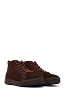Men's Brown Suede Leather Boots with Zipper | Derimod