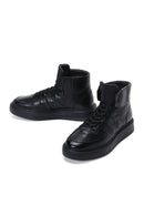 Men's Black Leather High Top Sneaker | Derimod