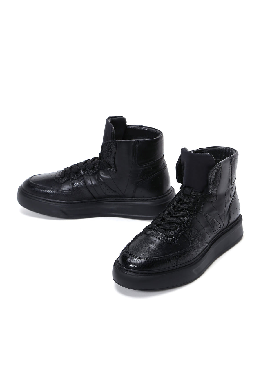 Men's Black Leather High Top Sneaker