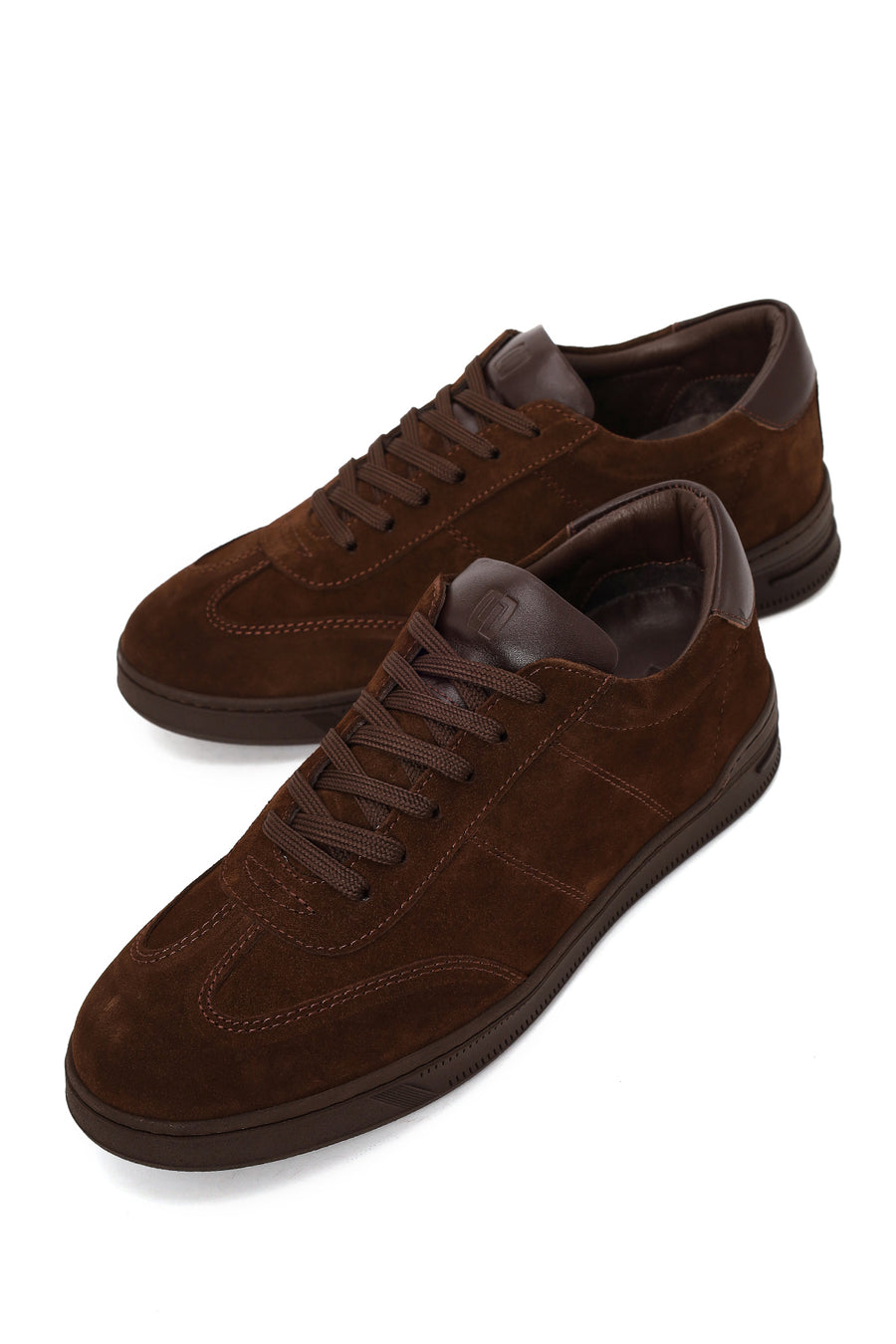 Male Brown Lace-Up Suede Leather Sneaker