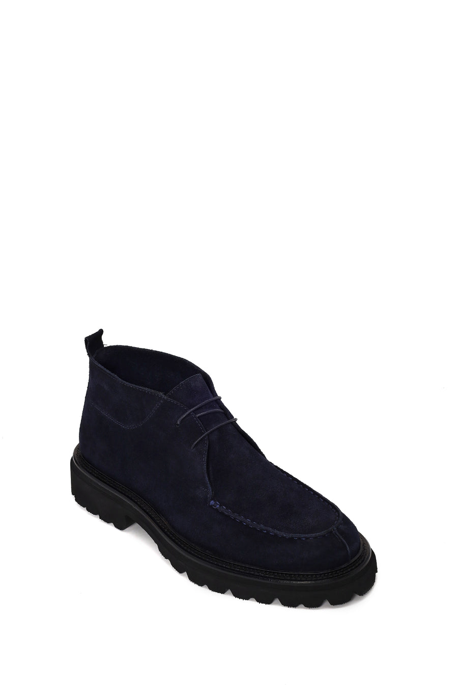 Male Navy Blue Lace-up Suede Casual Boots