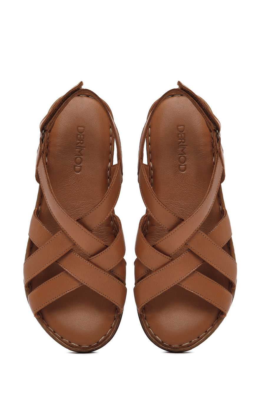 Kadın Taba Deri Comfort Sandalet